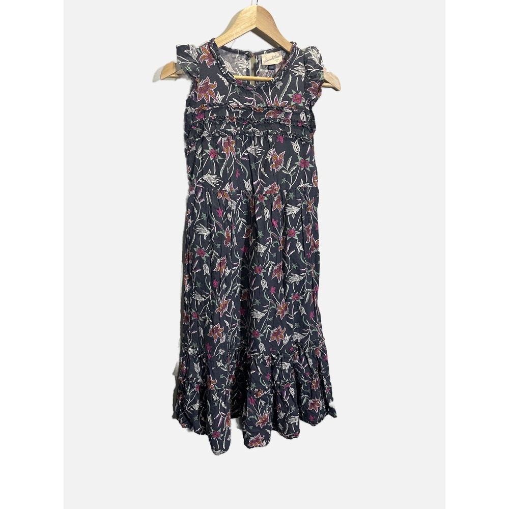 Universal Thread Midi Dress Womens S Navy Floral Ruffle Tiered Boho Summer
